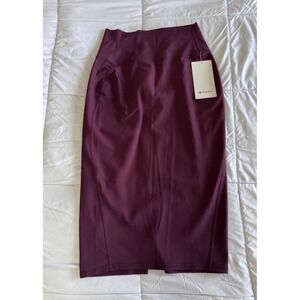 New Lululemon Nulu Slim-Fit High-Rise Skirt, Size 8, Garnet, Stretchy NWT